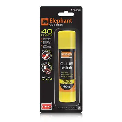 กาวแท่ง ตราช้าง Sticko สีขาว 40 กรัม